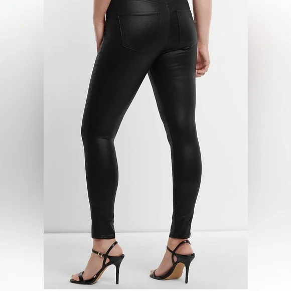 black coated faux leather pants - Picture 2 of 7